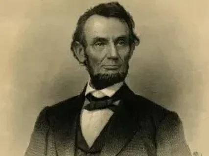 Engraving of Abraham Lincoln, looking to the side.