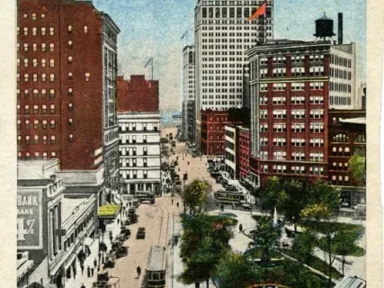 Postcard - Griswold Street, "The Wall Street" of Detroit, Mich.