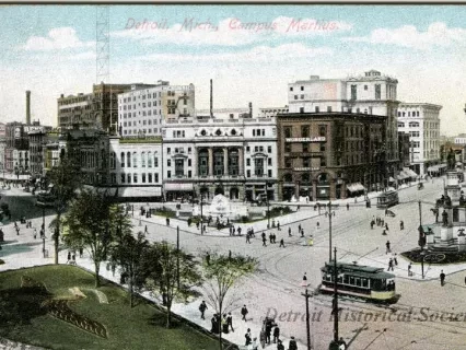Postcard - Detroit, Mich., Campus Martius