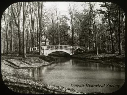 Transparency, Lantern-slide - Bridge in the Woods, Bell Isle - Detroit