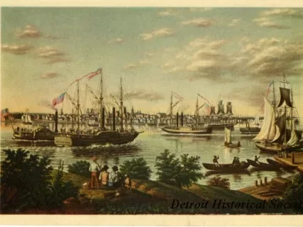 Postcard - View of Detroit in 1836
