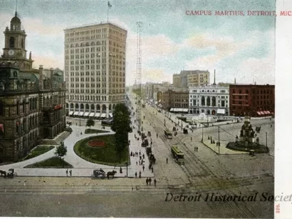 Postcard - Campus Martius, Detroit, Mich.