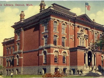 Postcard - Public Library, Detroit, Mich. - Public Library, Detroit, Mich.