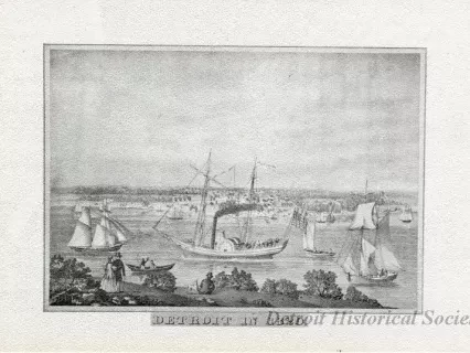Postcard - Detroit in 1820.