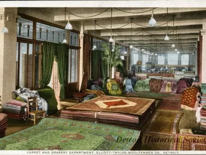 Postcard - Carpet and Drapery Department, Elliott-Taylor-Woolfenden Co., Detroit.