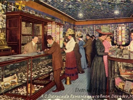 Postcard - A. C. Dietsche's Remembrance Shop, Detroit, Mich.