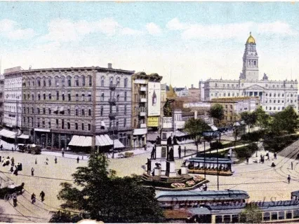 Postcard - Cadillac Square - Cadillac Square