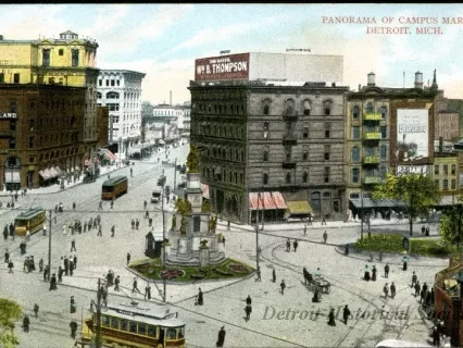 Postcard - Panorama of Campus Martius. Detroit, Mich.