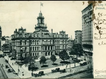 Postcard - City Hall, Detroit, Mich.