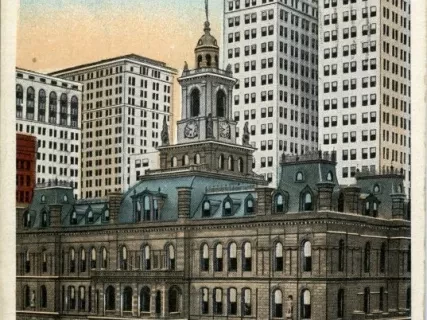 Postcard - The Heart of the City, Detroit, Mich.