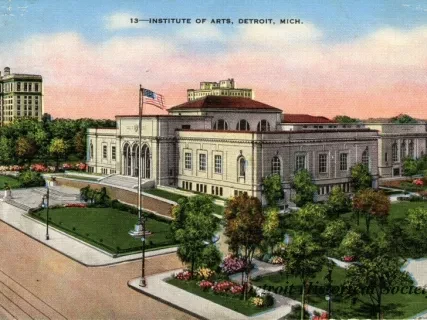 Postcard - Institute of Arts, Detroit, Mich.