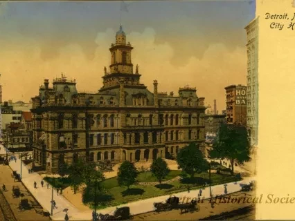 Postcard - Detroit, Mich. City Hall.