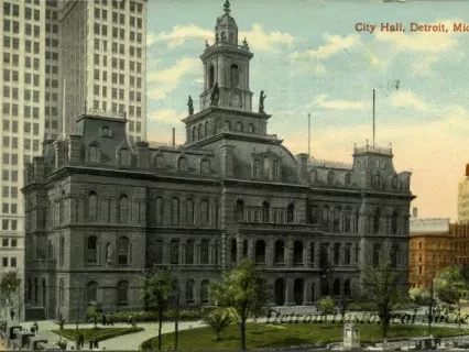 Postcard - City Hall, Detroit, Mich.