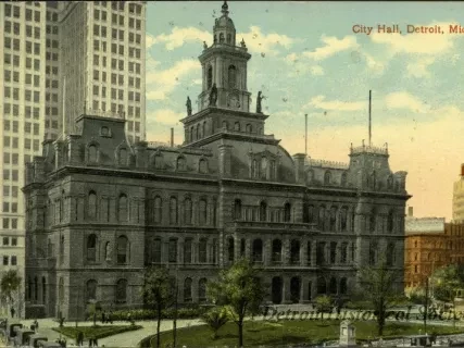 Postcard - City Hall, Detroit, Mich.