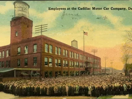Postcard - Employees at the Cadillac Motor Car Company, Detroit