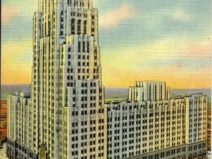 Postcard - Fisher Building, West Grand Boulevard, Detroit, Mich.