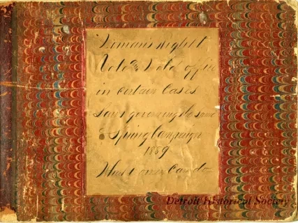 Scrapbook - Woman's Right to Vote and Hold office in certain Cases. Laws governing the same. Spring Campaign 1889. What women can do.