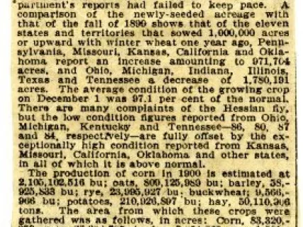 Newspaper - Government Crop Report