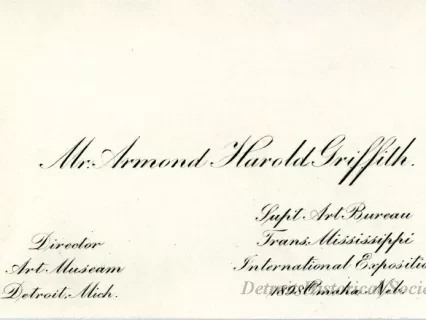 Card, Business - Mr. Armond Harold Griffith