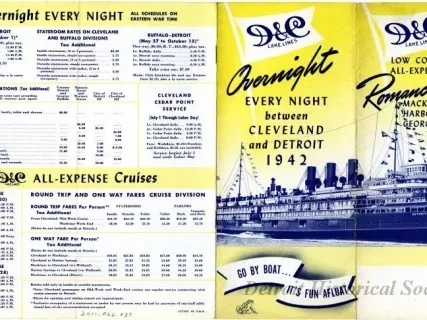 Booklet - D&C Lake Lines Low Cost All-Expense Romance Cruises to Mackinac Island, Harbor Springs, Georgian Bay