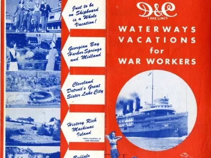 Brochure - Announcing D&C Lake Lines Waterway Vacations for War Workers