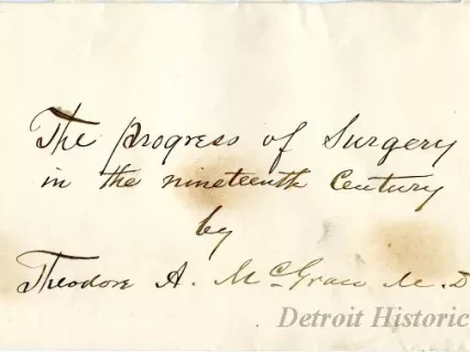Envelope - The Progress of Surgery in the Nineteenth Century