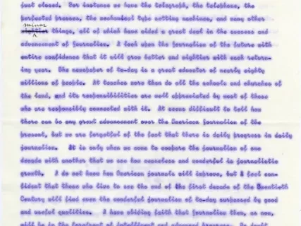 Letter - Progress of Journalism in the Last Century