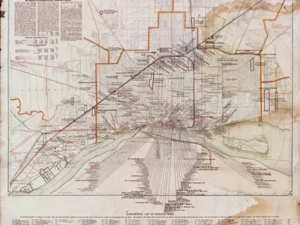Map - The Industrial Map of Detroit - Showing Its Manufacturing, Mercantile and Railroad Interests with Shipping Facilities