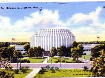Postcard - Fort [sic] Rotunda, in Dearborn, Mich. - Ford Rotunda, in Dearborn, Mich.