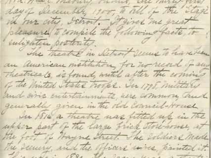 Letter - The Stage in Detroit