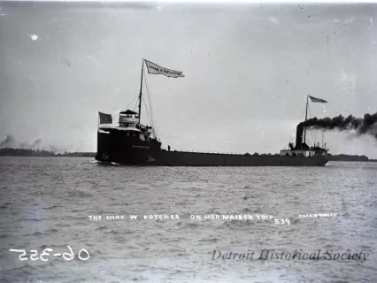 Negative, Glass-plate - The CHAS. W. KOTCHER on Her Maiden Trip