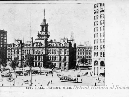 Postcard - City Hall, Detroit, Mich.
