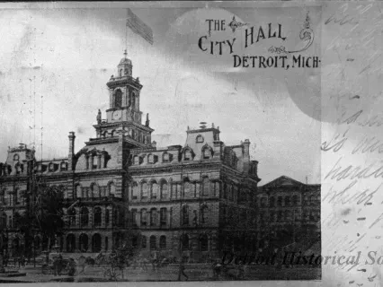 Postcard - The City Hall, Detroit, Mich.