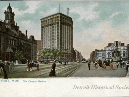 Postcard - The Campus Martius, Detroit, Mich.
