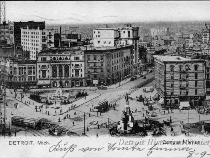 Postcard - Campus Martius, Detroit, Mich.