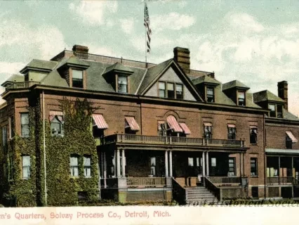 Postcard - Men's Quarters, Solvay Process Co., Detroit, Mich.