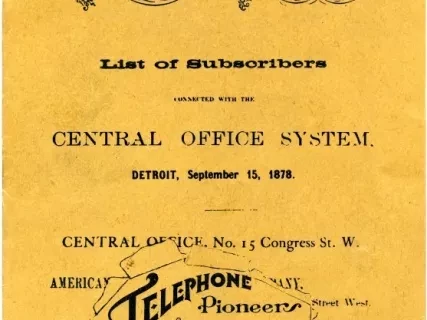 Directory, Telephone - The Speaking Telephone!
List of Subscribers connected with the Central Office System