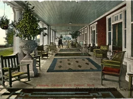 Postcard - Veranda, Country Club, Detroit, Mich. - Veranda, Country Club, Detroit, Mich.