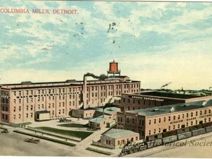 Postcard - Columbia Mills, Detroit.