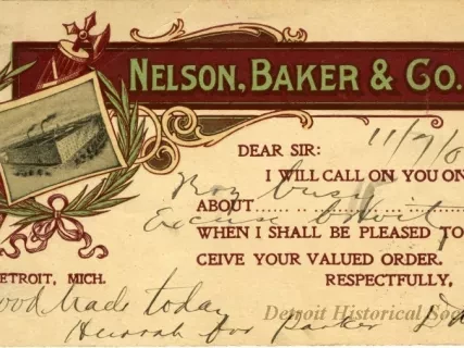 Postcard - Nelson, Baker & Co.