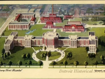 Postcard - Henry Ford Hospital, Detroit, Mich.