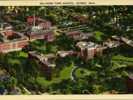 Postcard - Henry Ford Hospital, Detroit, Mich.