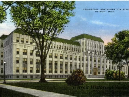Postcard - Kresge Administration Bldg., Detroit, Mich.