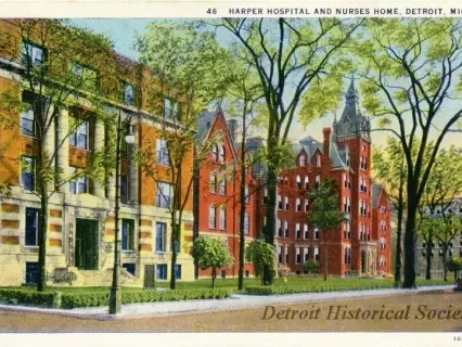 Postcard - Harper Hospital and Nurses Home, Detroit, Mich. - Harper Hospital and Nurses Home, Detroit, Mich.