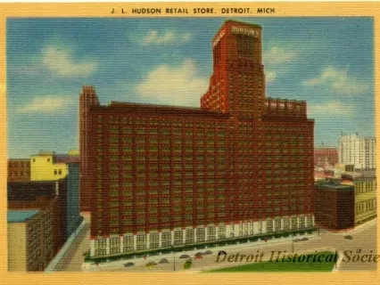 Postcard - J. L. Hudson Retail Store, Detroit, Mich.