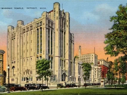 Postcard - Masonic Temple, Detroit, Mich.