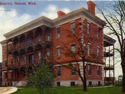 Postcard - Main [sic] Hospital, Detroit, Mich - Marine Hospital, Detroit, Mich.