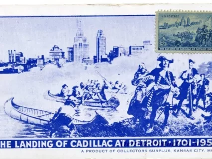 Postcard - The Landing of Cadillac at Detroit - 1701-1951