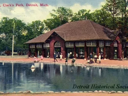 Postcard - Pavilion, Clark's Park, Detroit, Mich.