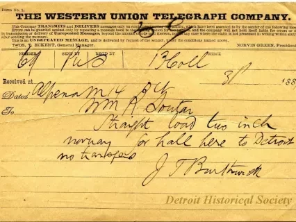 Telegram - The Western Union Telegraph Company